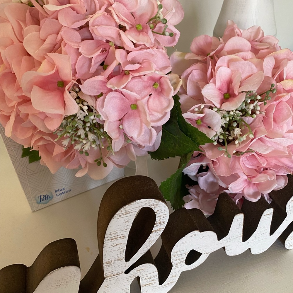 Pink Hydrangea Artificial Floral Arrangement - Home Accents